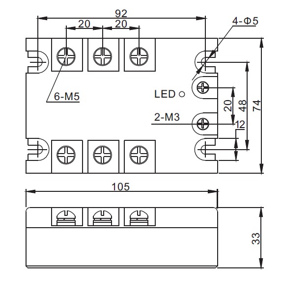 480v ac control 3 phase ssr / dc to ac three phase solid state relay